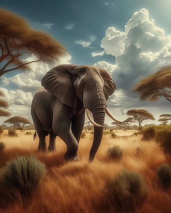 Elephant On The Savannah